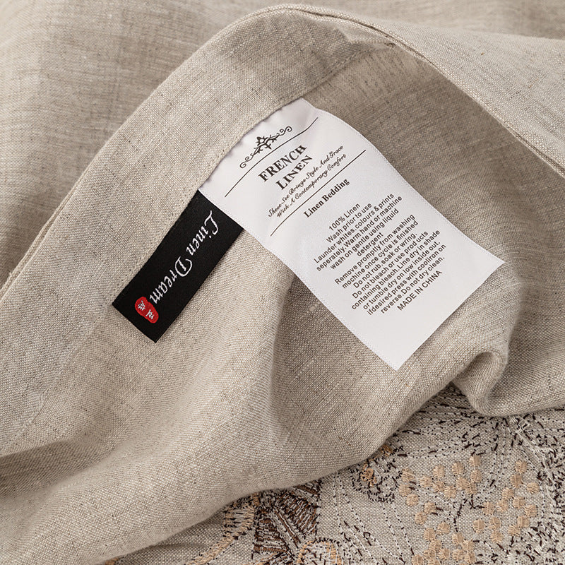 100% French Linen 4-Piece Bedding Set – Breathable, Natural & Relaxed Comfort