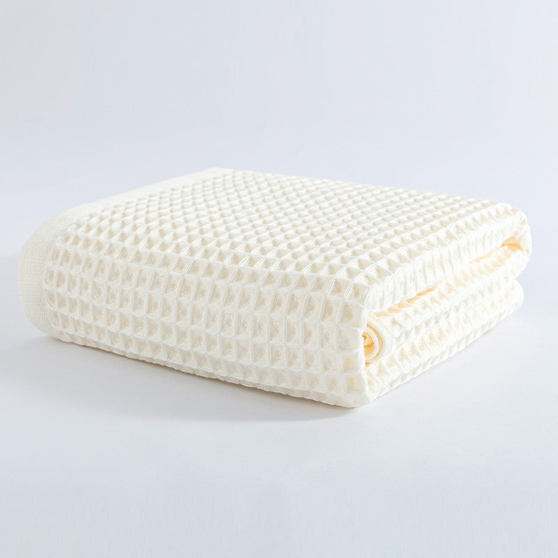 Home Soft & Absorbent Large Honeycomb Cotton Bath Towel | 27.5 × 55 in