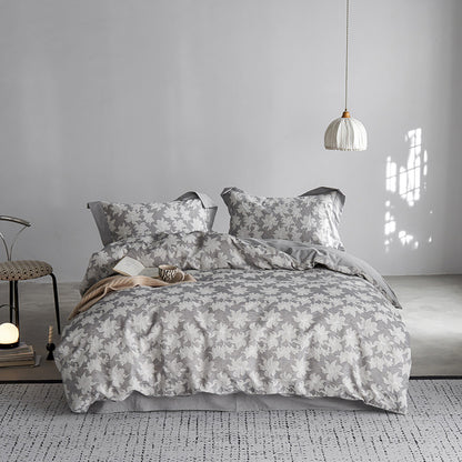 Vintage Linen-Cotton 4-Piece Bedding Set – Breathable, Soft & Elegant Floral Design