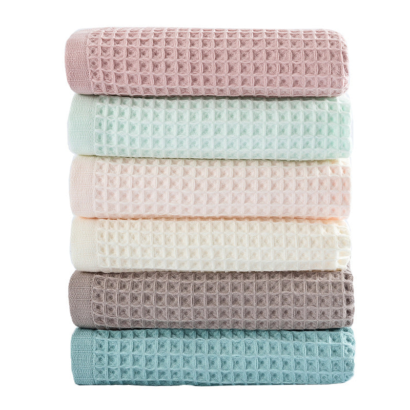 Home Soft &amp; Absorbent Large Honeycomb Cotton Bath Towel | 27.5 × 55 in