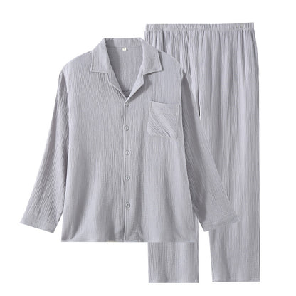 Men's Long Sleeve Cotton Pajama Set