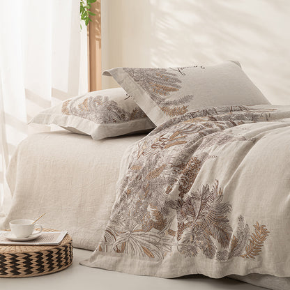 100% French Linen 4-Piece Bedding Set – Breathable, Natural & Relaxed Comfort