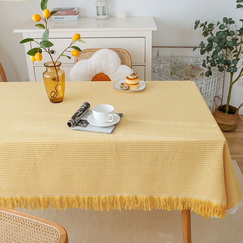 Woven Fringe Tablecloth – Soft Double-Sided Fabric