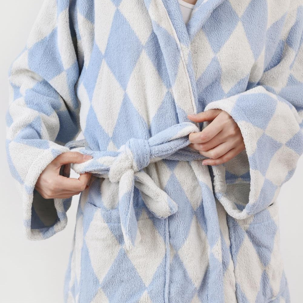 Striped Long-Staple Cotton Bathrobe - Soft and Cozy for Relaxation