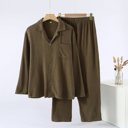 Men's Long Sleeve Cotton Pajama Set