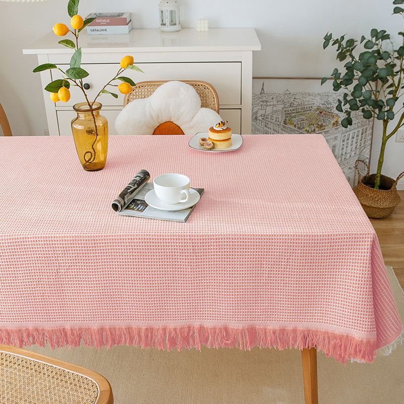 Woven Fringe Tablecloth – Soft Double-Sided Fabric